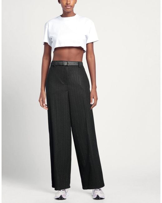 Motel Black Pants Polyester, Rayon, Polyamide