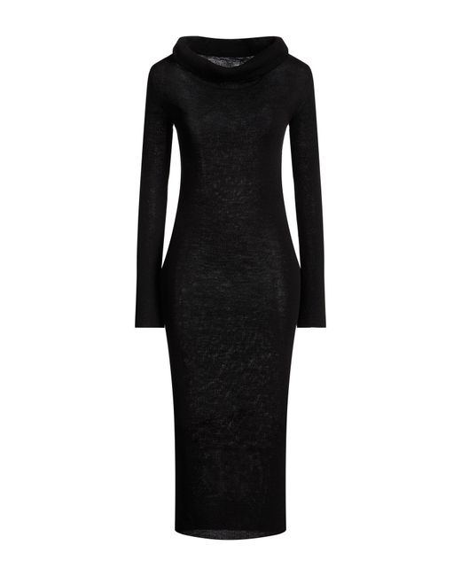 Ann Demeulemeester Black Midi Dress Wool