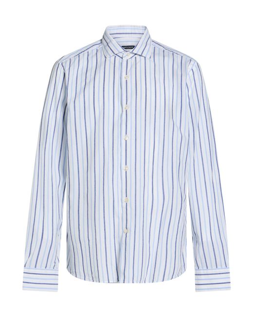 Savile Row Blue Shirt Cotton, Linen for men