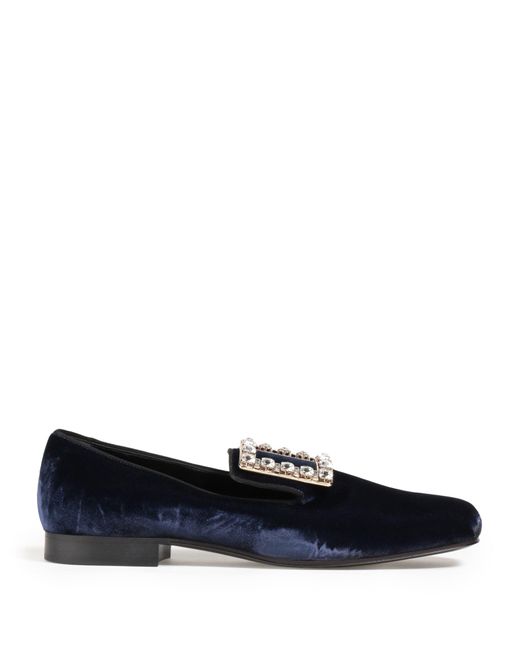 Roger Vivier Blue Loafers Textile Fibers