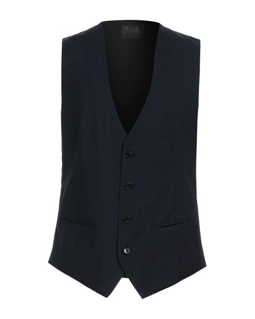 Tombolini Blue Tailored Vest Virgin Wool for men