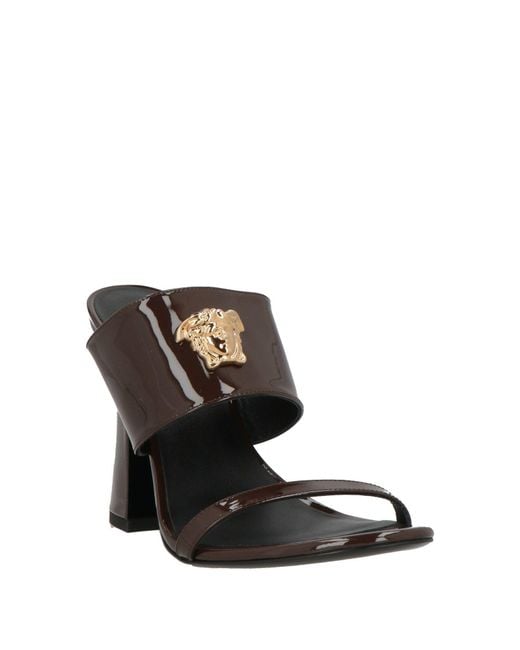 Versace Brown Sandals Leather