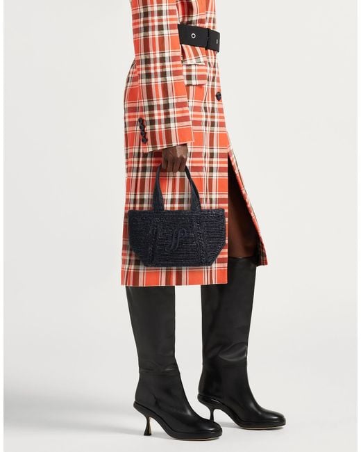 Patou Black Handbag Natural Raffia