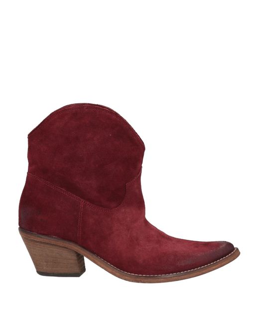Strategia Red Ankle Boots