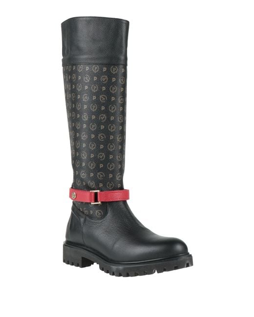 Pollini Black Heritage Boot Leather