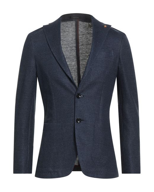 Sartoria Latorre Blue Blazer Linen, Cotton for men