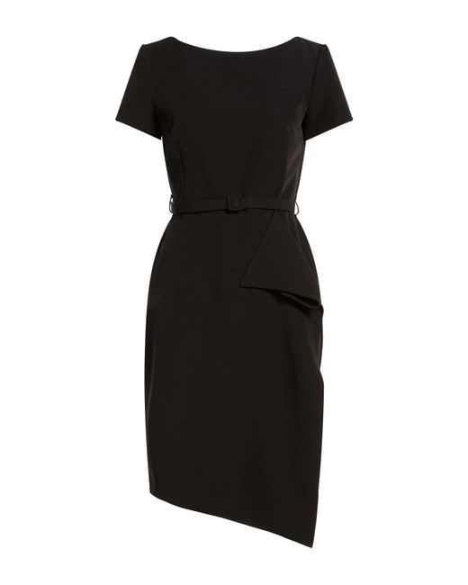 Sandro Ferrone Black Midi Dress Polyester, Elastane