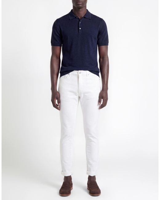 Dondup White Pants Cotton, Lyocell, Elastane for men