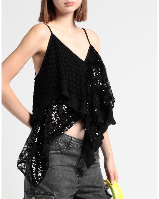 The Attico Black Top Polyester, Polyamide, Cotton