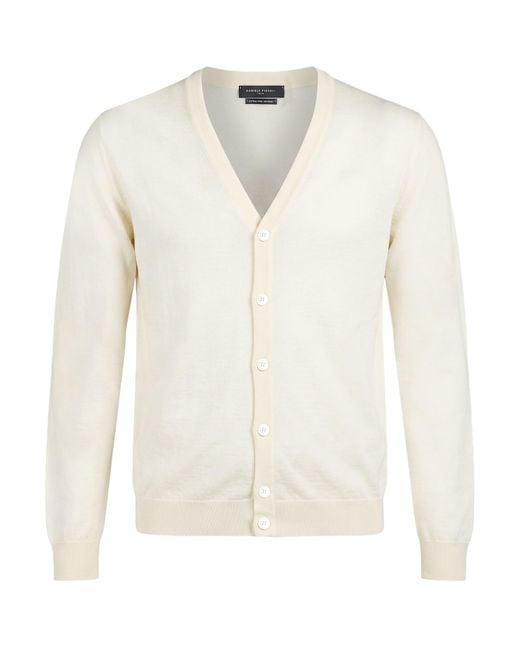 Daniele Fiesoli White Ivory Cardigan Merino Wool for men