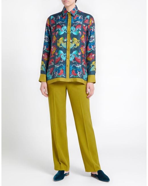 Franco Ferrari Blue Shirt Silk