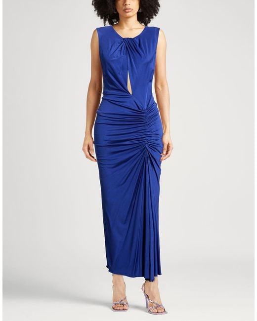 Costarellos Blue Maxi Dress Viscose, Silk