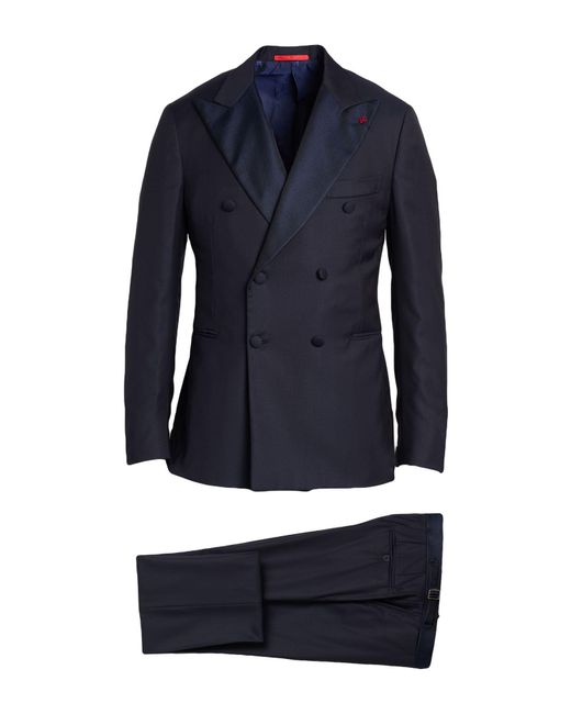 Isaia Blue Midnight Suit Wool for men