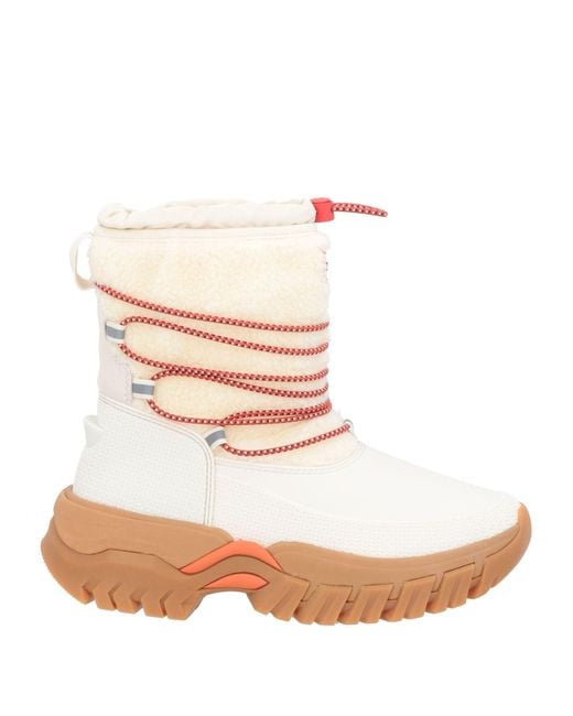 Hunter White Ankle Boots