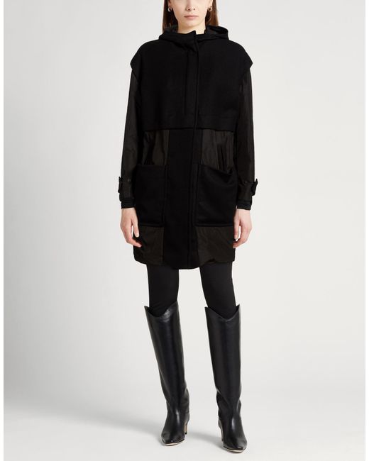 Hevò Black Coat Virgin Wool, Polyamide