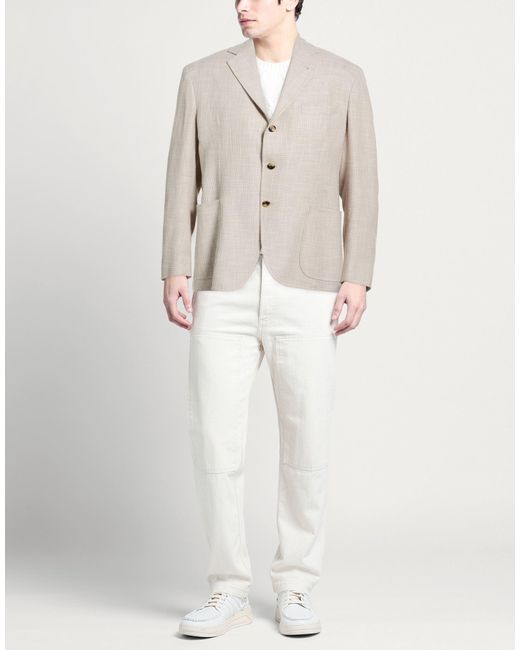 Sartorio Napoli Natural Sand Blazer Virgin Wool, Cotton, Silk, Linen for men