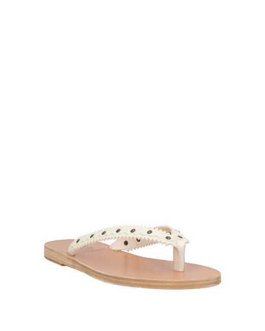 Ancient Greek Sandals White Thong Sandal Cowhide