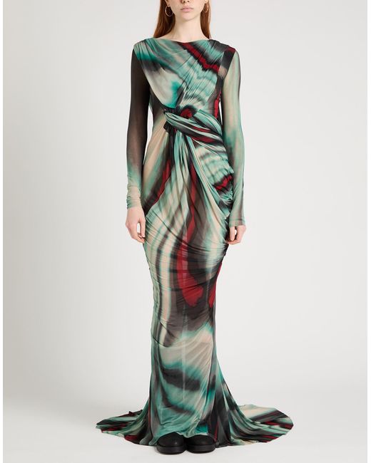 Rick Owens Green Light Maxi Dress Cupro, Elastane