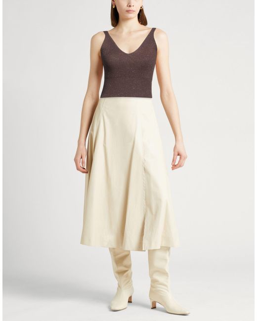 Peserico Brown Top Virgin Wool, Silk, Viscose, Cashmere, Polyester