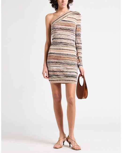 Missoni Natural Mini Dress Viscose, Metallic Fiber, Elastane, Polyamide