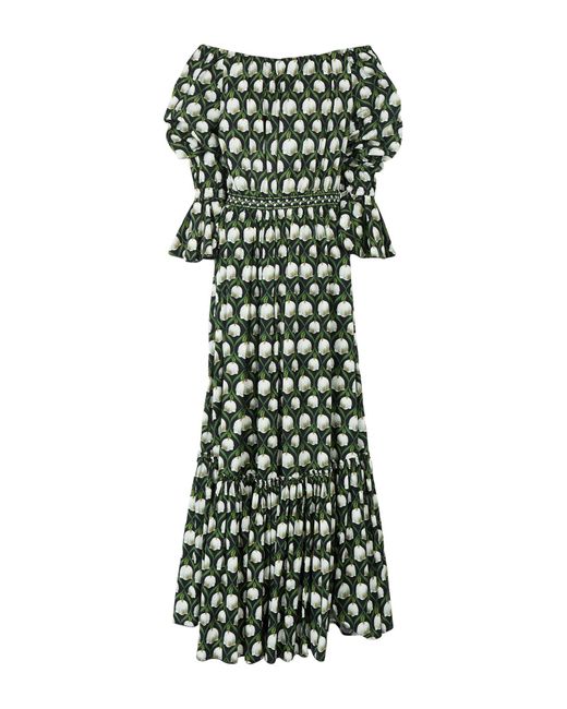 Agua Bendita Green Maxi-Kleid