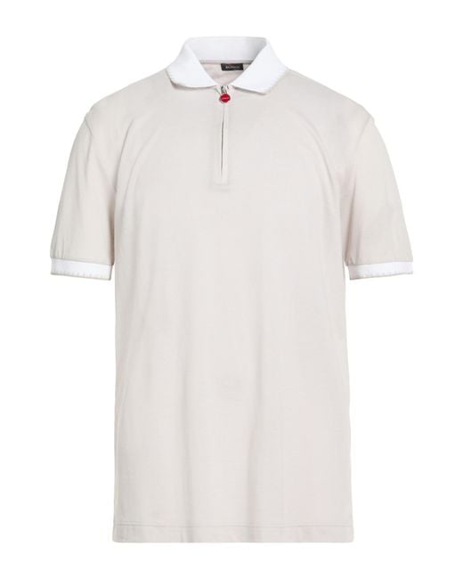 Kiton White Light Polo Shirt Cotton, Polyester for men