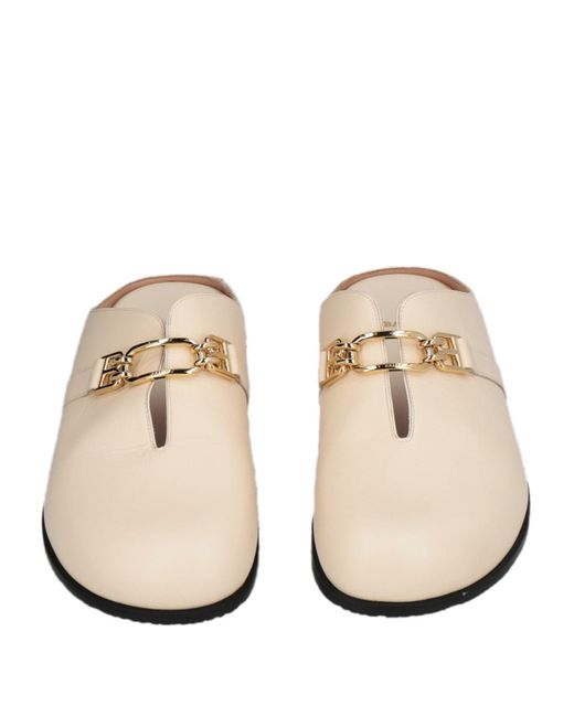 Bally White Cream Mules & Clogs Cow Leather