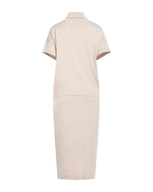 Brunello Cucinelli Natural Midi-Kleid