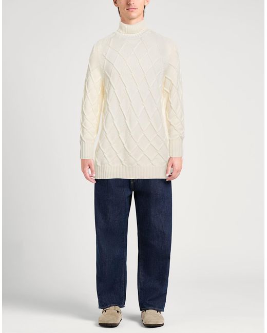 Drumohr White Turtleneck Merino Wool for men