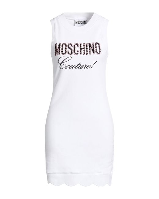 Moschino White Couture Mini Dress Cotton