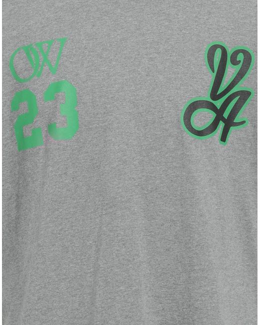 Off-White c/o Virgil Abloh Gray T-Shirt Cotton, Elastane for men