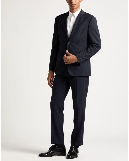 Boss Blue Suit Virgin Wool, Polyamide for men