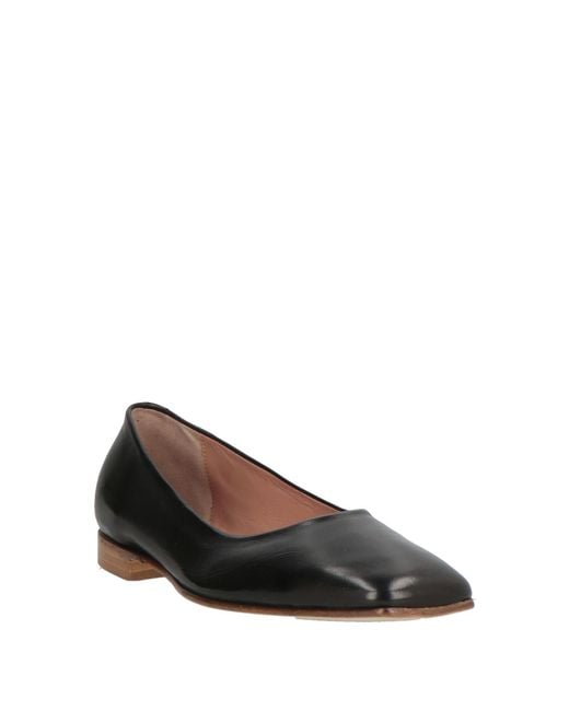 Calpierre Black Ballet Flats Leather