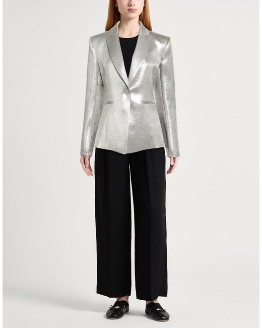 Patrizia Pepe Gray Blazer Polyester