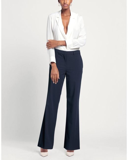 RUE DU BAC Blue Midnight Pants Polyester, Viscose, Elastane