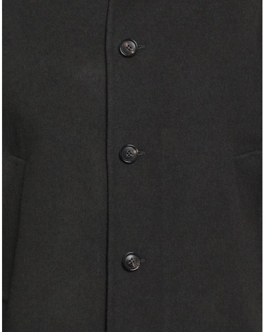 Isaia Black Coat Wool, Cashmere for men
