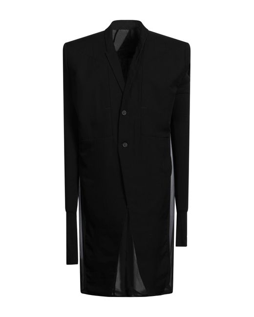 Rick Owens Black Overcoat & Trench Coat Silk for men