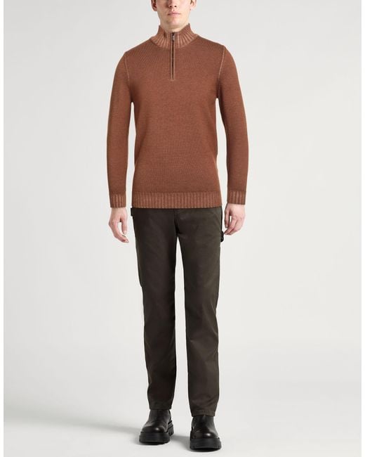 Moorer Brown Camel Turtleneck Virgin Wool for men