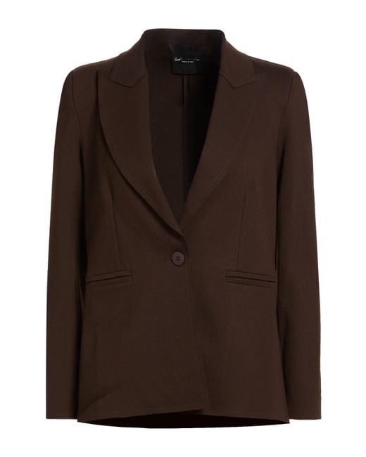 SOKO NI INAI Brown Chocolate Blazer Viscose, Polyamide, Elastane