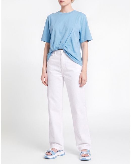 MSGM Blue Azure T-Shirt Cotton