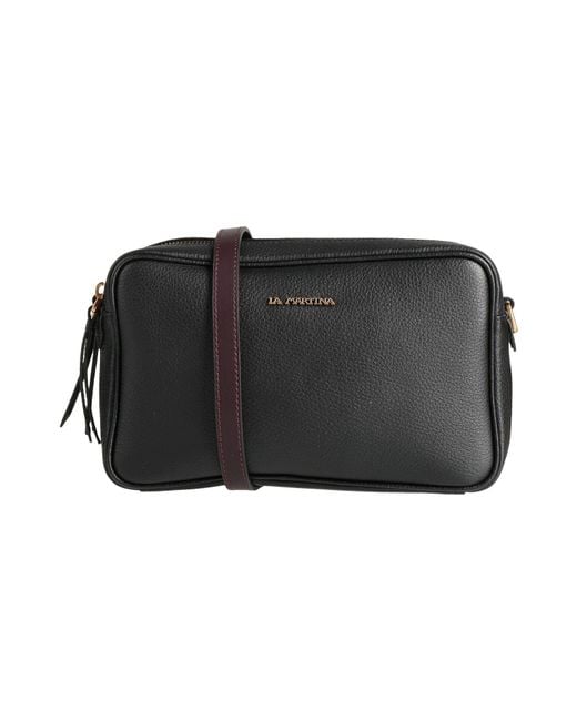 La Martina Black Cross-Body Bag Leather