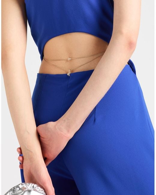 Patrizia Pepe Blue Jumpsuit Polyester, Elastane