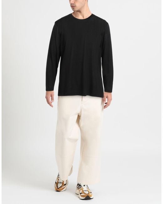 FILIPPO DE LAURENTIIS Black T-Shirt Merino Wool for men