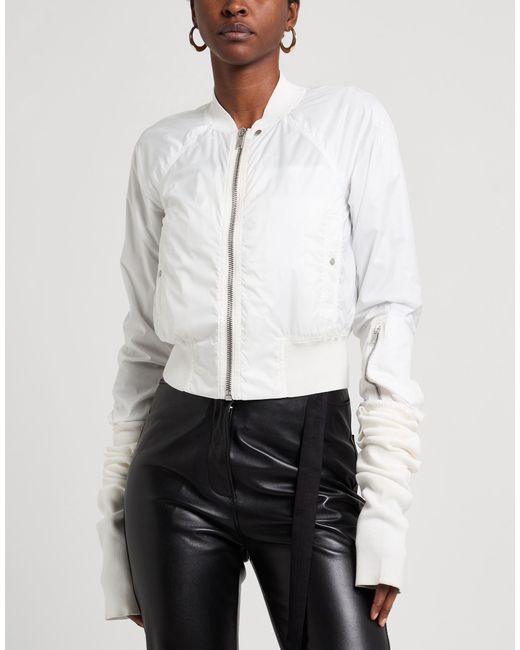 Rick Owens White Jacket Polyamide, Cotton