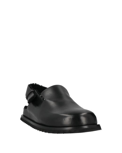 Officine Creative Black Mules & Clogs Leather, Shearling for men