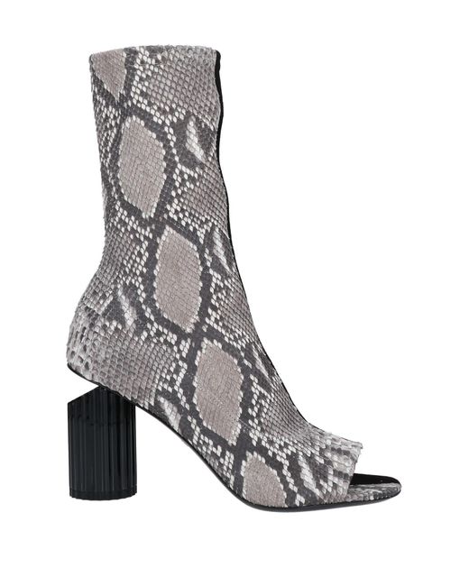 Roberto Cavalli Gray Ankle Boots Soft Leather