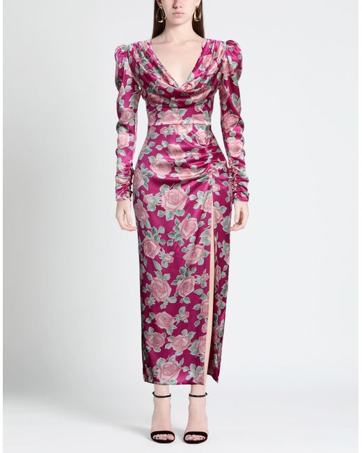 Alessandra Rich Purple Maxi Dress