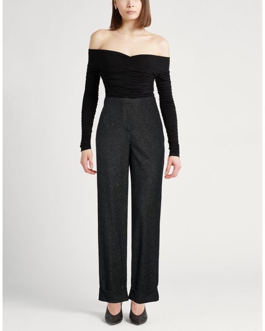 Lardini Black Pants Wool, Polyester, Acrylic, Silk, Elastane