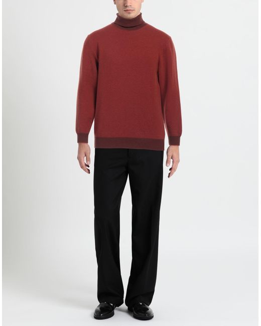 Heritage Red Turtleneck Wool, Cashmere for men