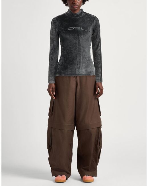 DIESEL Black Charcoal Top Rayon, Polyester